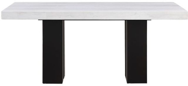 Steve Silver Co. Artemis White Marble Table Top with Black Base-3