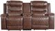 Homelegance® Putnam Brown Power Double Reclining Console Loveseat-2