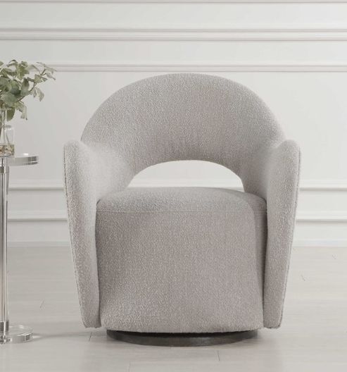 Uttermost® Wander Gray Swivel Chair-1