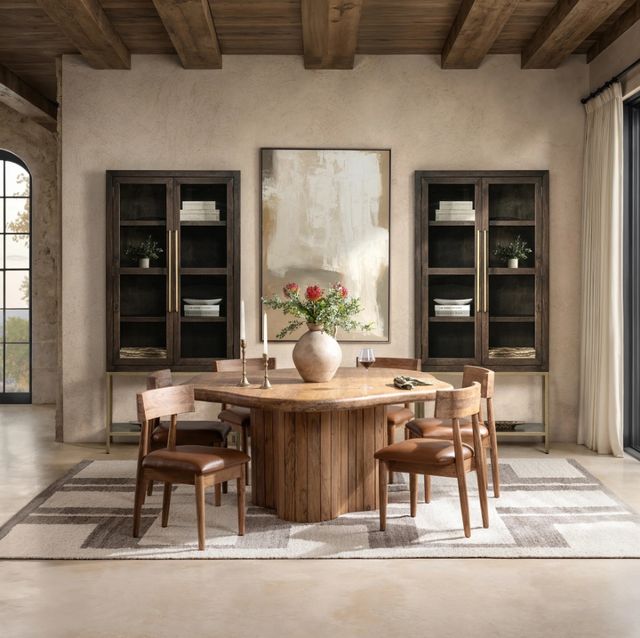 Classic Home Alvaro Golden Wheat 65" Free Form Dining Table-1