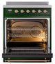 Ilve® Nostalgie II Noblesse 30'' Emerald Green Pro Style Induction Range with Copper Trim-1