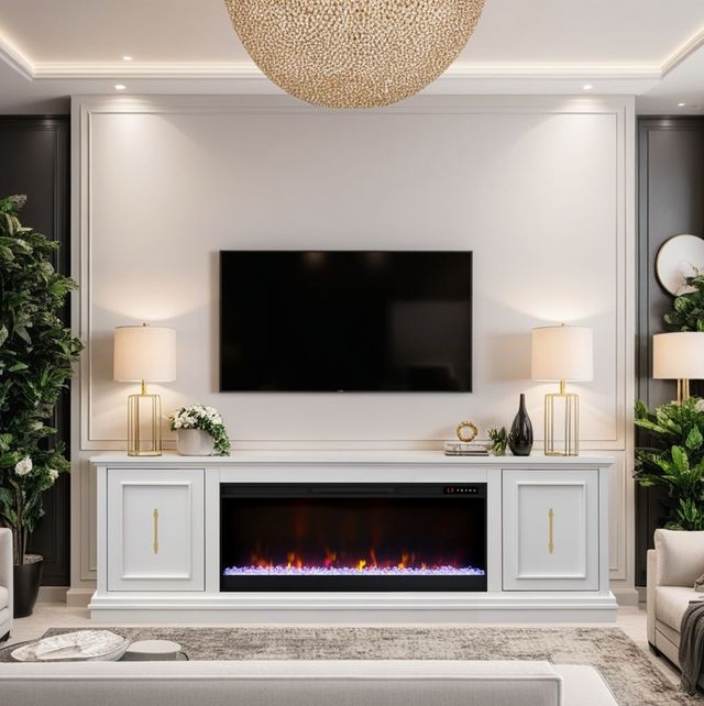 Legends Home Jordan White 82" Fireplace Console-1