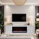 Legends Home Jordan White 82" Fireplace Console-1
