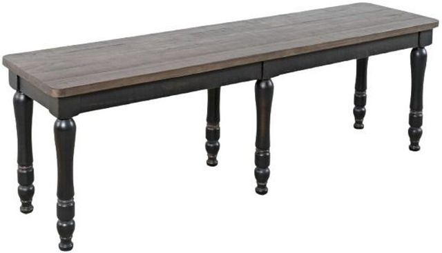 Jofran Inc. Madison County Brown/Vintage Black Dining Bench-3