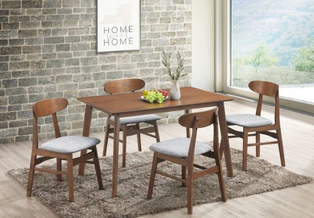 New Classic® Home Furnishings Morocco 5-Piece Light Gray/Walnut Dining Table Set-1