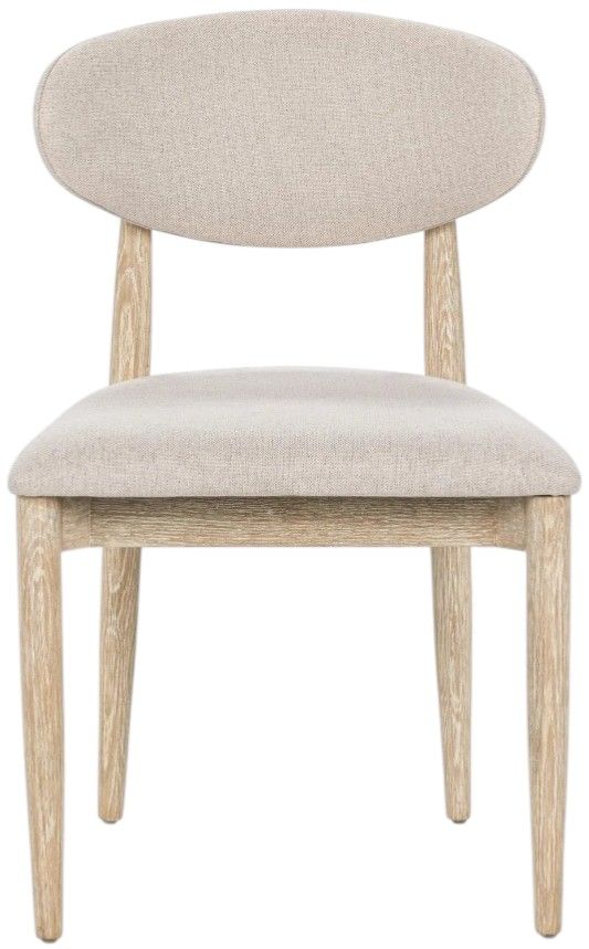 Classic Home Tiber 2-Piece Cream Washed Upholstered Dining Chair Set-3