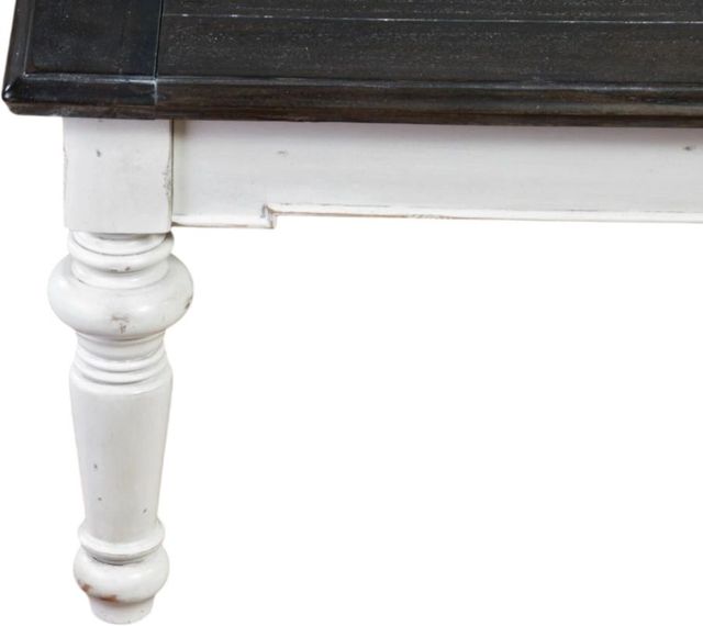 Sunny Designs™ European Cottage Weathered Brown Coffee Table with Antique White Base-3