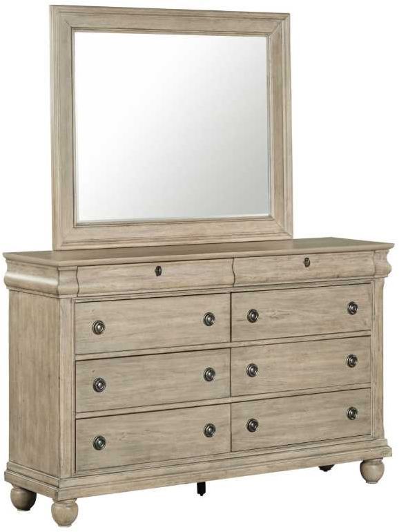 Liberty Furniture Rustic Traditions Saddle Tan Dresser and Mirror-0