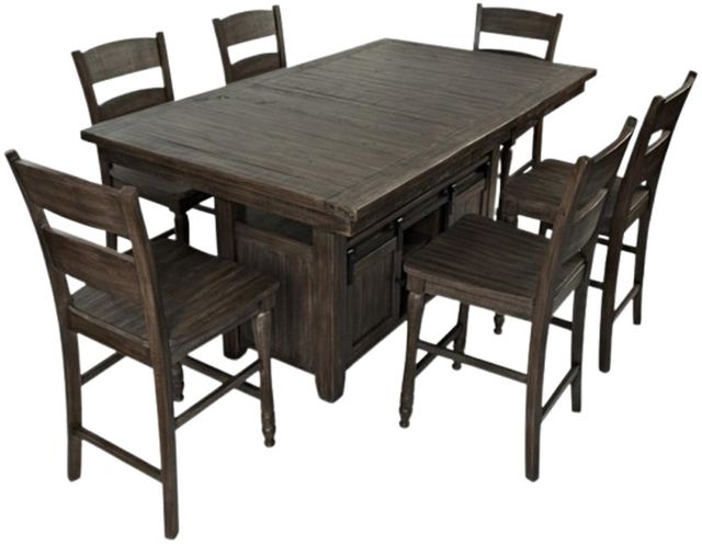 Jofran Inc. Madison County 7-Piece Barnwood Counter Dining Set-3