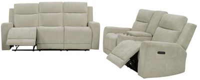 Front view of the Coaster® Kennett 2-Piece Ivory Power Reclining Sofa Sets