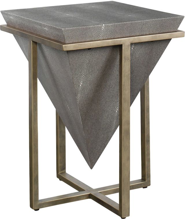 Uttermost® Bertand Mushroom Gray Accent Table with Aged Gold Base-0
