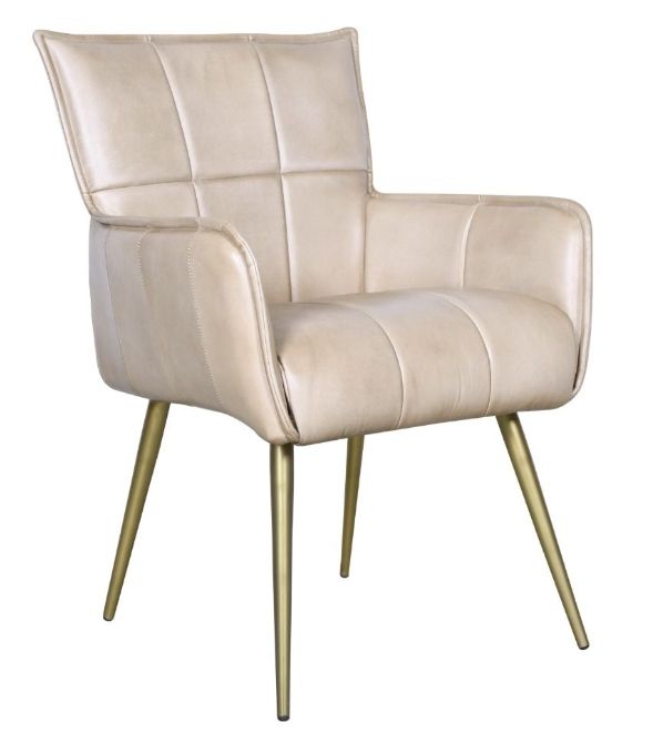 Home Trends & Design Kent Antique Ivory/Gold Dining Arm Chair-0