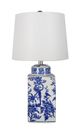 A & B Home Blue/White 13" Ceramic Vase Lamp-0