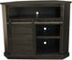 American Heartland Manufacturing Rustic Antique Black Alcove Shutter Corner TV Stand-1