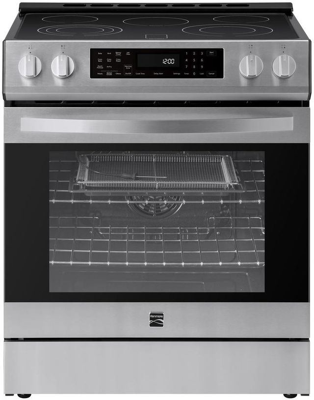 Kenmore® 30” Stainless Steel Front Control Slide-In Electric Range-0
