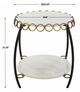Uttermost® Chainlink White Side Table with Matte Black Frame-2