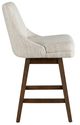 Armen Living Branson Beige/Brown Swivel Counter Stool-1