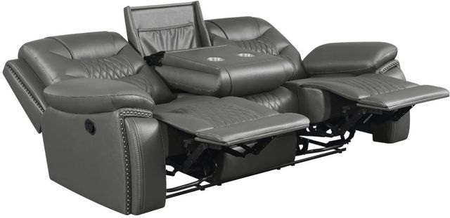 Coaster® Flamenco Charcoal Tufted Upholstered Motion Sofa-1