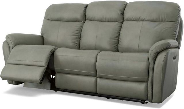 Flexsteel® Zoey Gray Power Reclining Sofa with Power Headrests-2