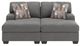 Signature Design by Ashley® Clarington 2-Piece Graystone Small Spaced Super Chaise Sectional-2