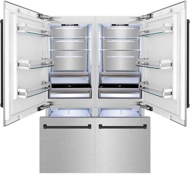 ZLINE Autograph Edition 60" 32.2 Cu. Ft. Satin Stainless Steel Built-In French Door Refrigerator-1