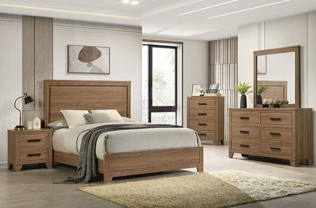 Furniture of America® Panelli Walnut King Panel Bed-2
