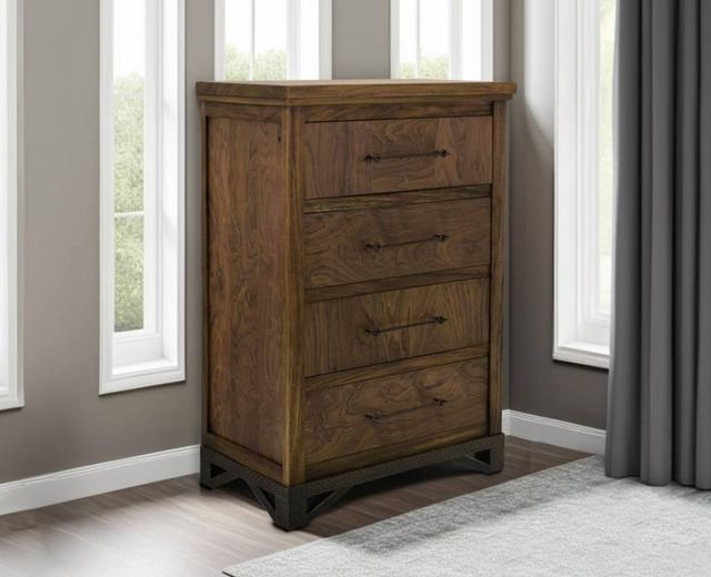 International Furniture Direct Walnut Reddish Brown Chest-1