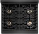 ZLINE Paramount 30" 4.2 cu. ft. Black Satin Stainless Steel Paramount Dual Fuel Range with 4 Burner DuoPro™ Cooktop and Electric Convection Oven and Champagne Bronze Accents-2