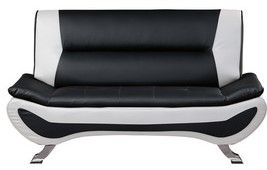 Mazin Furniture Veloce 2 Piece Black/White Sofa & Loveseat Set-1