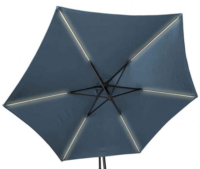 Furniture of America® Glam Dark Sapphire Polyester/Steel Outdoor Cantilever Umbrella with LED-2