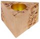 A & B Home Brown Triangle Burl Wood Candle Holder-1