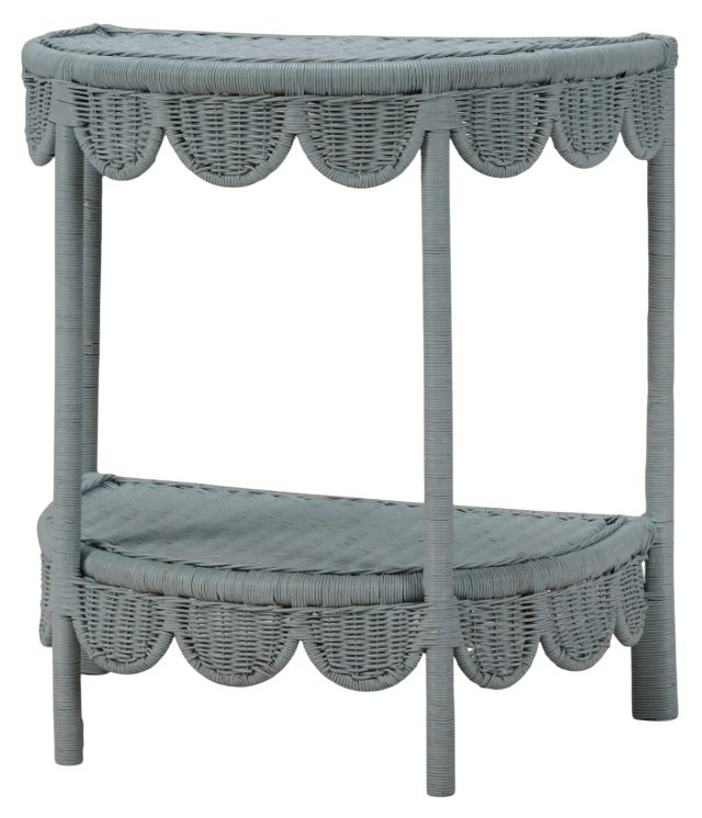 Bramble Customizable Scalloped Half Round Side Table-0