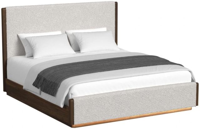 Elements International Brisbane Boucle Beige/Brown King Upholstered Panel Bed-0