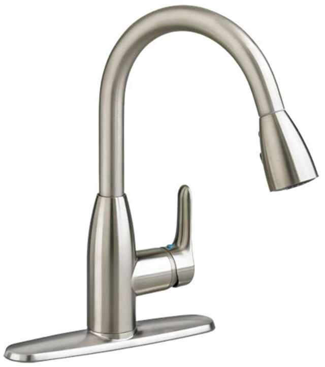 American Standard Colony Soft Stainless Steel 1 Handle High Arc Pull Down Kitchen Faucet-0