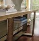 Lexington Home Lauren Canyon Griffith Park Silver Travertine Top Console Table with Burnished Silver Leaf Base-2