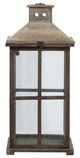 A & B Home Graca 2-Piece Brown Square Temple Garden Candle Lantern Set-1