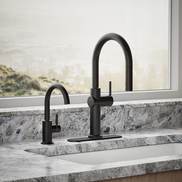 KOHLER® Matte Black Contemporary Beverage Faucet-2