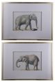 A & B Home 2-Piece Gold/Gray/White Fake Elephant Wall Art Set-0