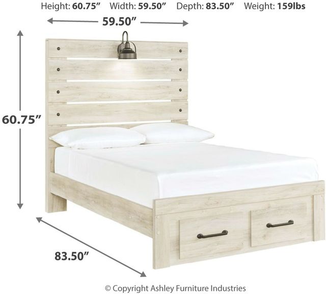 Signature Design by Ashley® Cambeck Whitewash Full 2-Drawer Storage Panel Bed-3