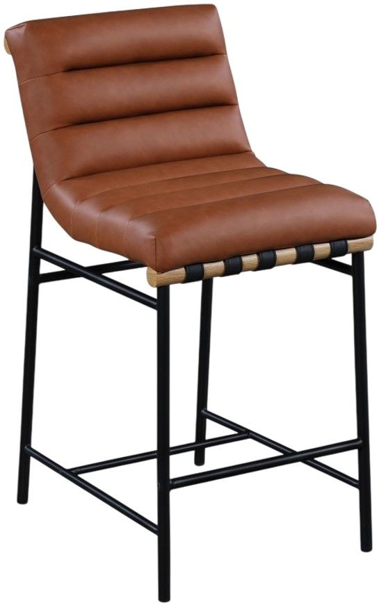 Meridian Furniture Burke Cognac  Upholstered Counter Stool-0
