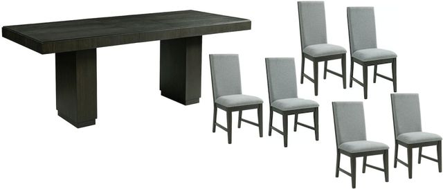 Elements International Donovan 7-Piece Black/Gray Dining Set-0