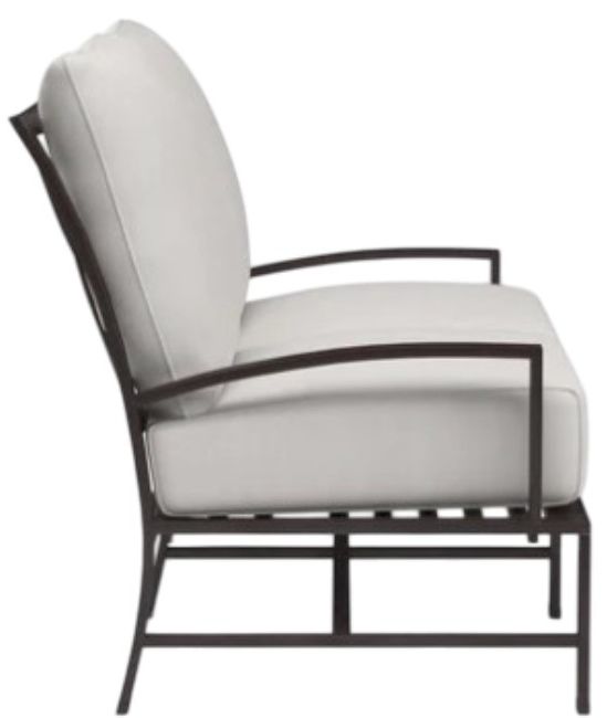 Sunset West La Jolla Espresso Aluminum Outdoor Loveseat with Canvas Flax Cushion-1