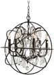 YHD Rustic Brown 6-Light Crystal Chandelier-1