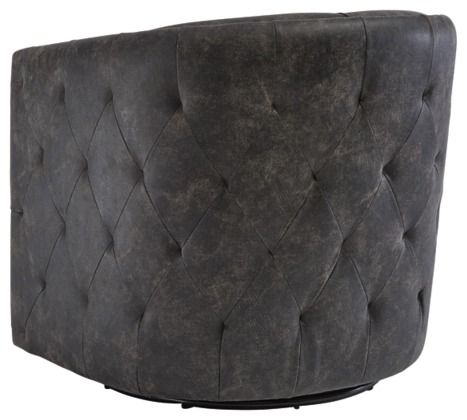 Signature Design by Ashley® Brentlow Distressed Black Swivel Chair-2
