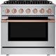 Hauslane HausPro Range 36" Stainless Steel Pro-Style Gas Range with Rose Gold Knobs-0