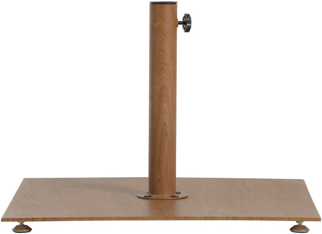 Meridian Furniture Amalfi Beige/Teak Aluminum Outdoor Patio Umbrella and Base-4
