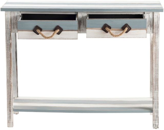 Crestview Collection Nantucket Blue/White Console Table with White Frame-2