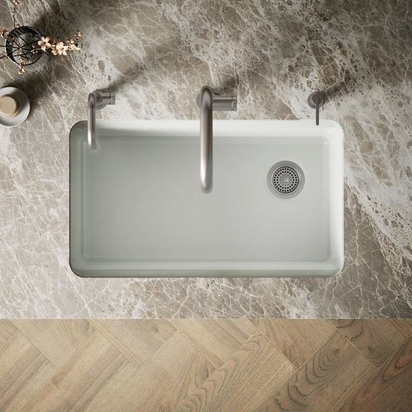 KOHLER® Riverby® Sea Salt 33" Undermount Single-Bowl Kitchen Sink-2