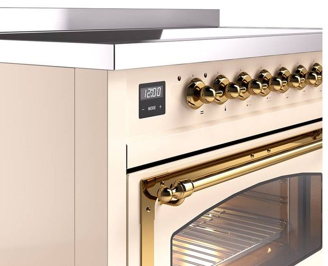 Ilve® Nostalgie II Noblesse 48'' Anique White Pro Style Induction Range with Brass Trim-6
