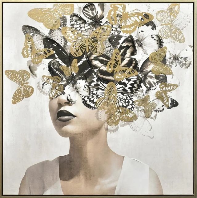 Classy Living Mindful Gilded Monarch Muse Wall Art-0